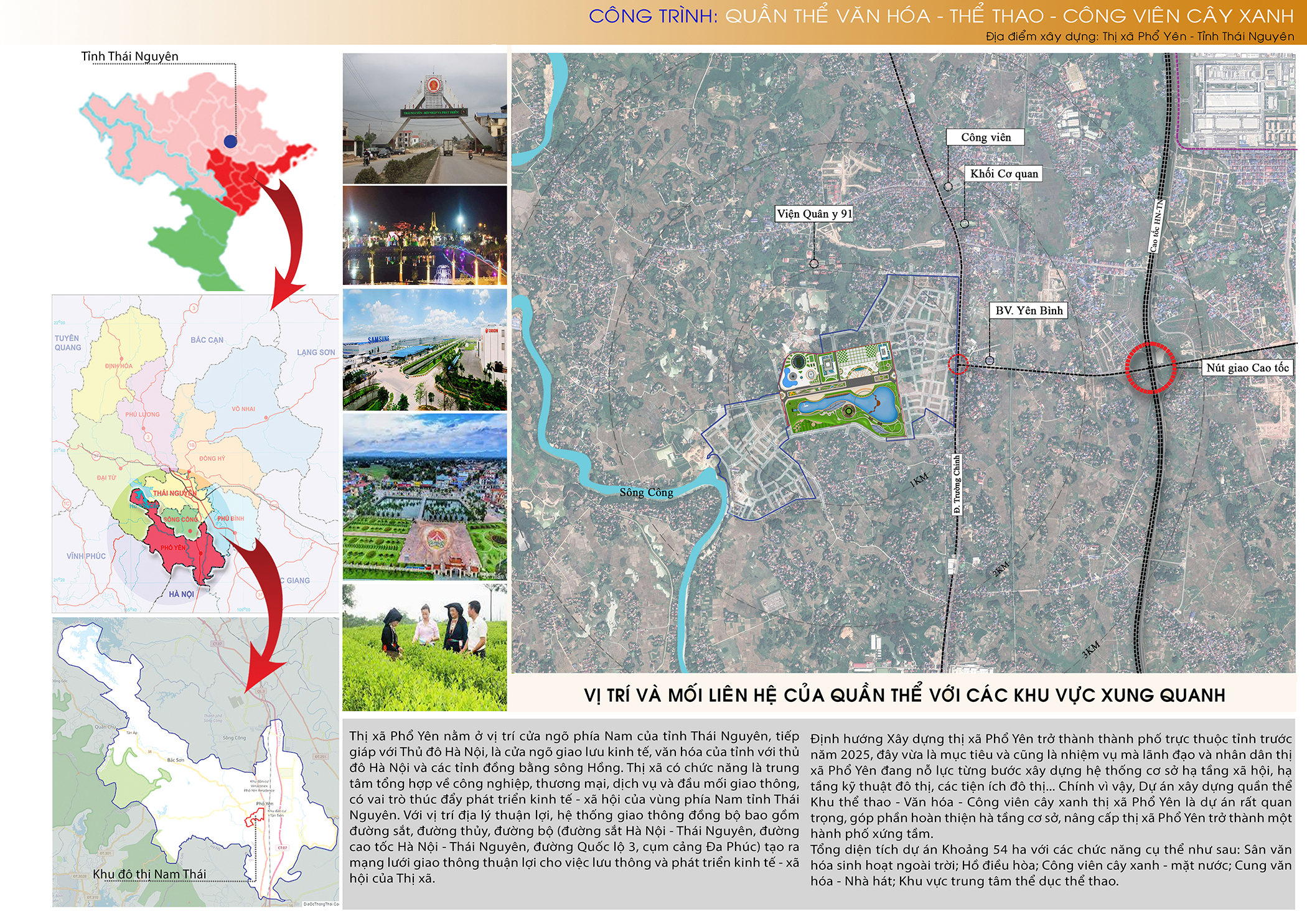 Quần thể công viên cây xanh – Thể dục thể thao thành phố PHổ Yên