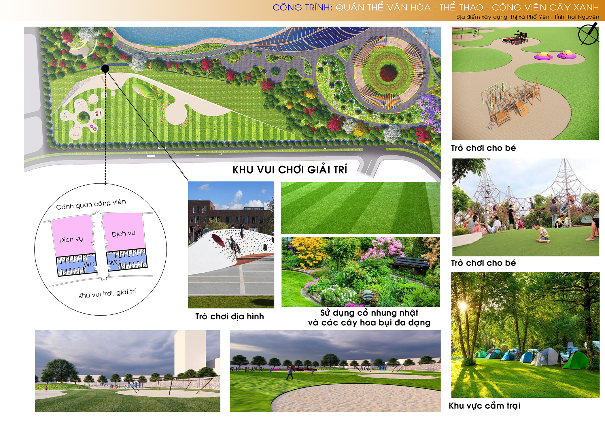 Quần thể công viên cây xanh – Thể dục thể thao thành phố PHổ Yên