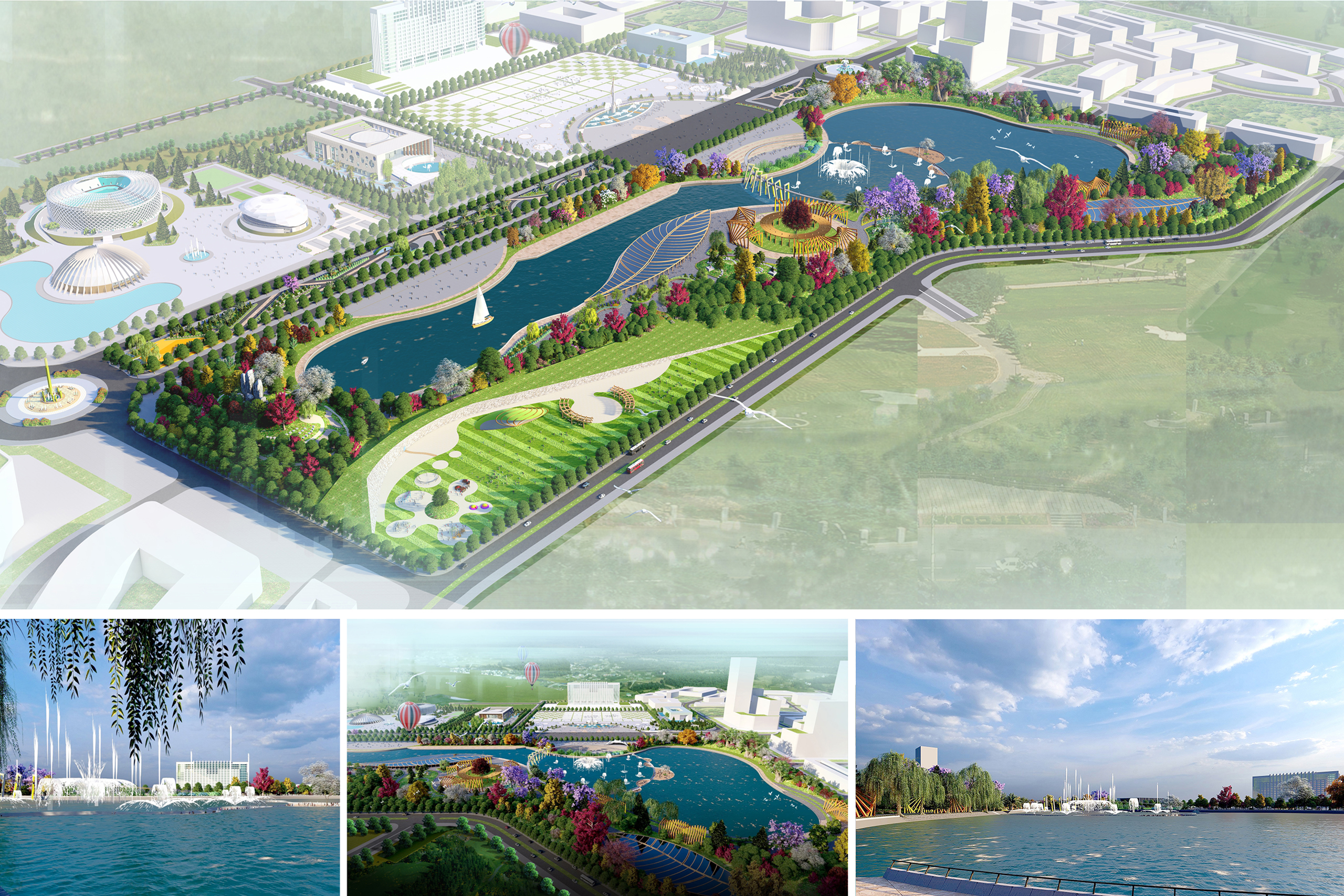 Quần thể công viên cây xanh – Thể dục thể thao thành phố PHổ Yên